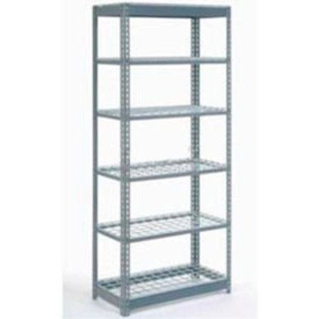 GLOBAL EQUIPMENT Heavy Duty Shelving 36"W x 18"D x 60"H With 6 Shelves - Wire Deck - Gray 717175